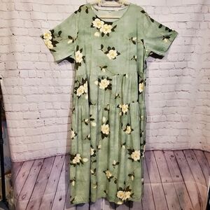 Womens Summer Dress Short Sleeve Crewneck Empire Waist Dress